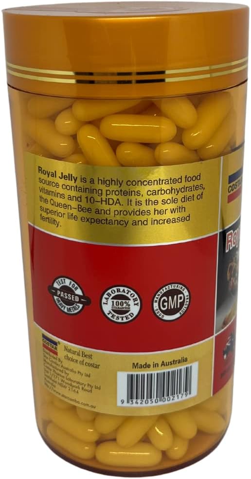 Costar Royal Jelly 1610mg 6% 10-HDA 365 Capsules