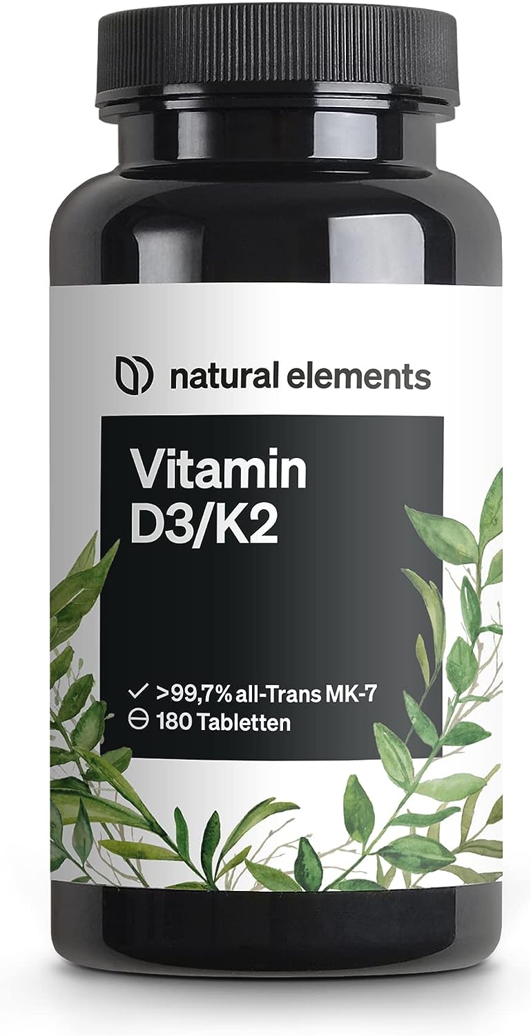natural elements vitamin d3 and k2, vitamin d3, vitamin k2