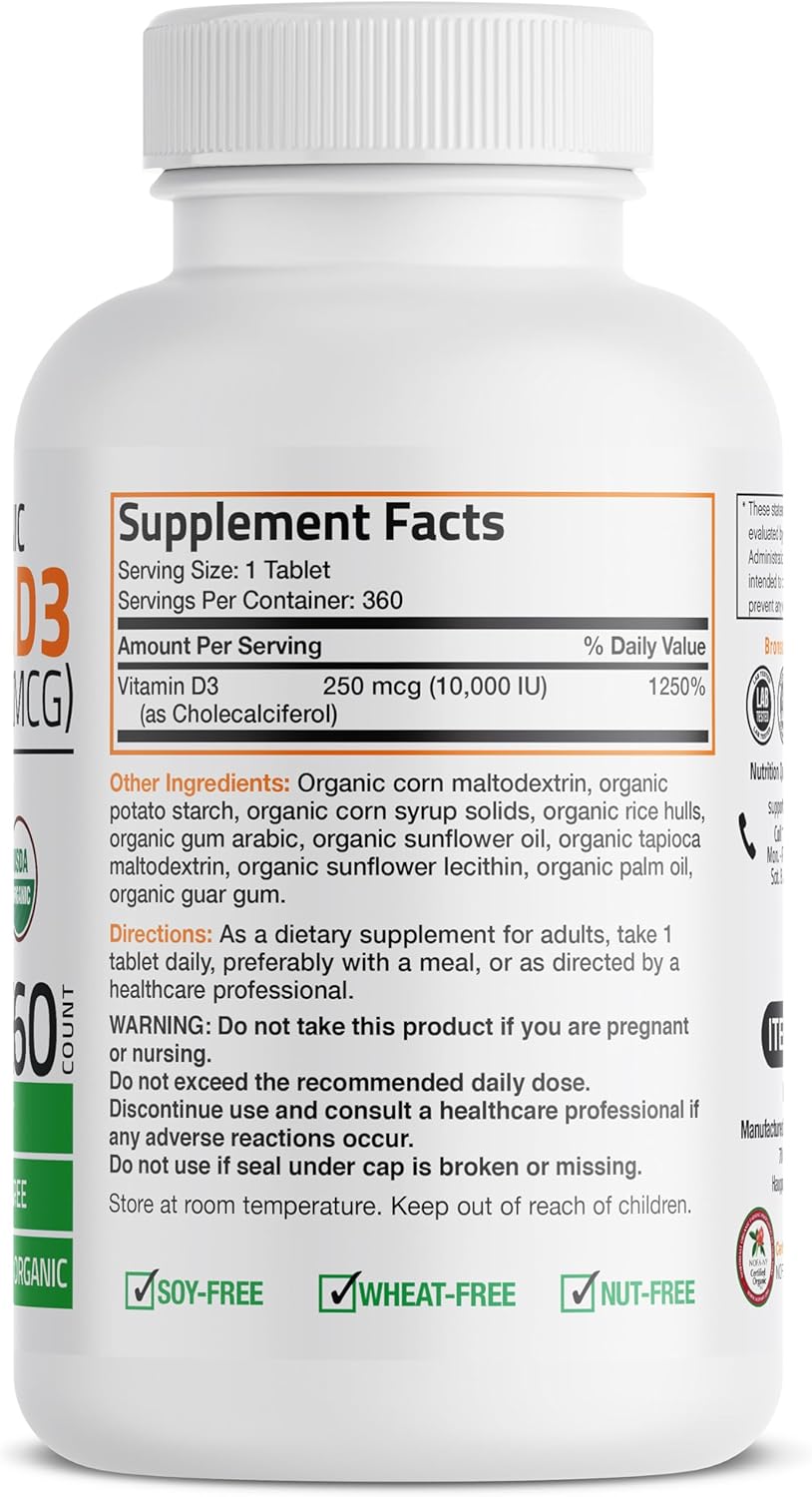 ingredients of Bronson Vitamin D3 10000