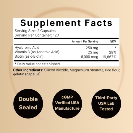 ingredients of Naturebell hyaluronic acid