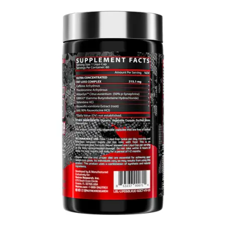 Nutrex Research Lipo-6 Black Ultra Concentrate for Men | 60 Count
