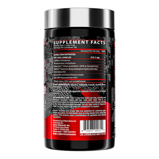 Nutrex Research Lipo-6 Black Ultra Concentrate for Men | 60 Count