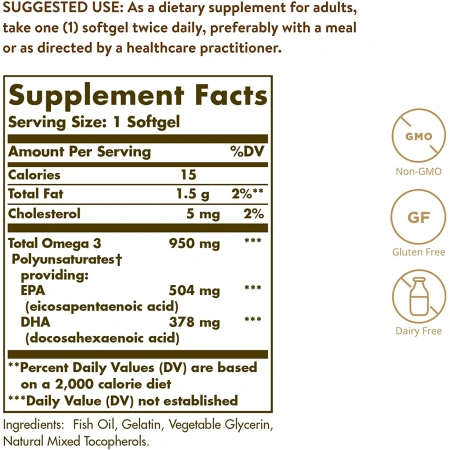 Omega 3, Solgar omega 3 950 mg