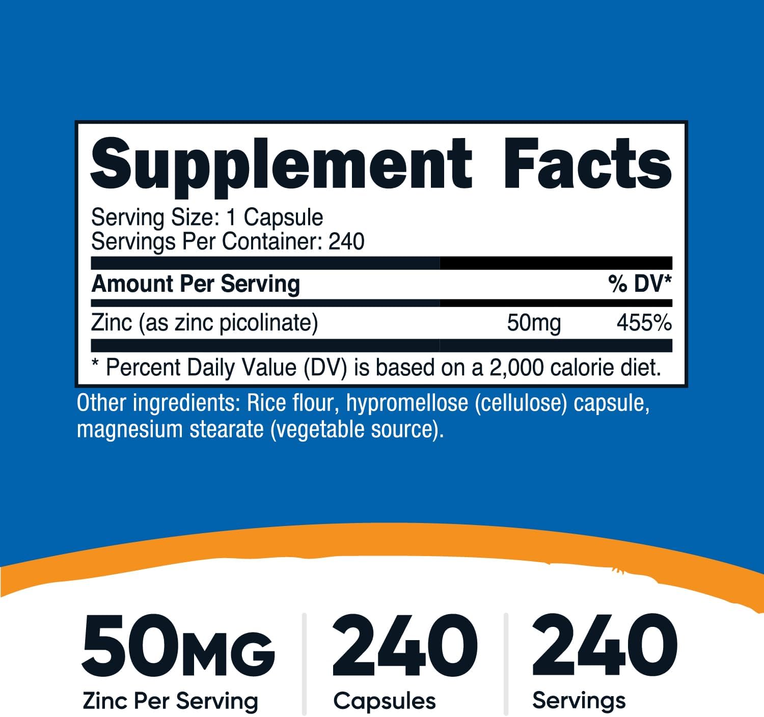 Nutricost, Zinc Picolinate 50mg, Ingredients