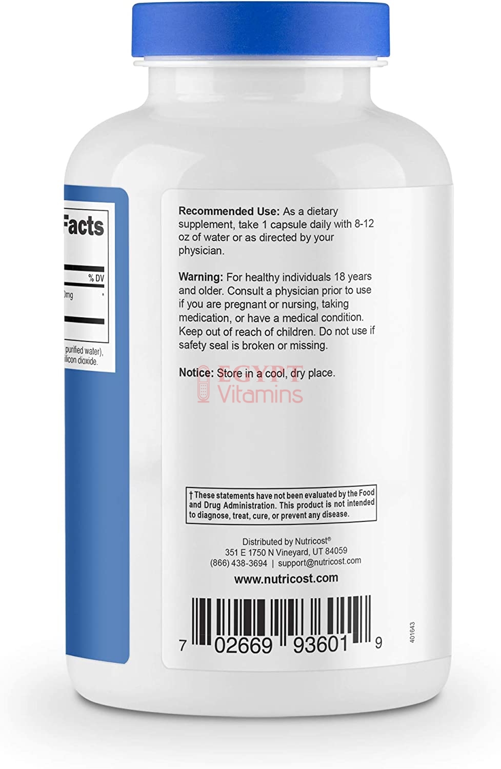 Nutricost, Acetyl L-Carnitine 500mg, 180 Capsules