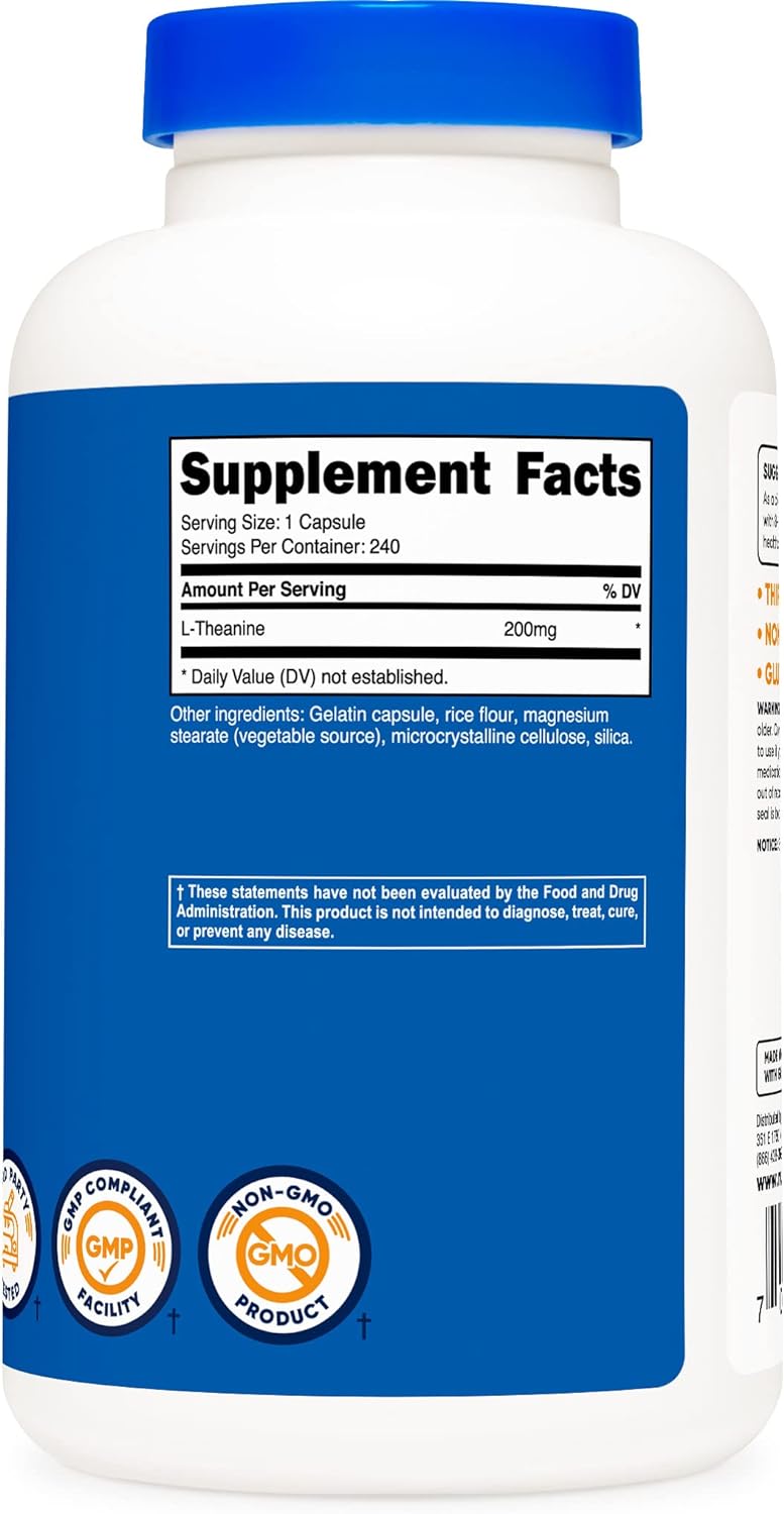 Nutricost, L-Theanine 200mg, Ingredients