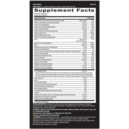 Mega men multivitamin-ingredients