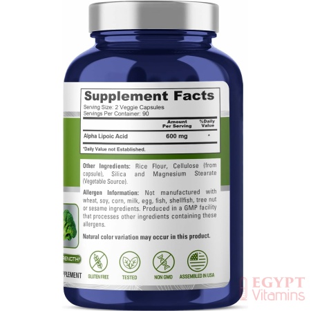 ingredients of Nusapure Alpha Lipoic Acid 600mg180 Capsules