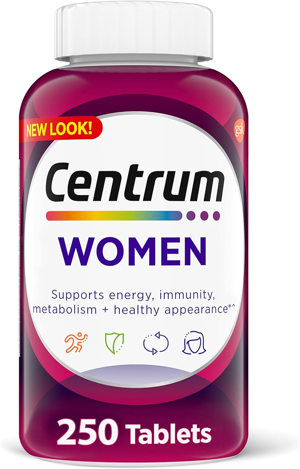 Centrum Multivitamin for Women, Multivitamin/Multimineral Supplement with Iron, Vitamins D3 - 250 Tablets