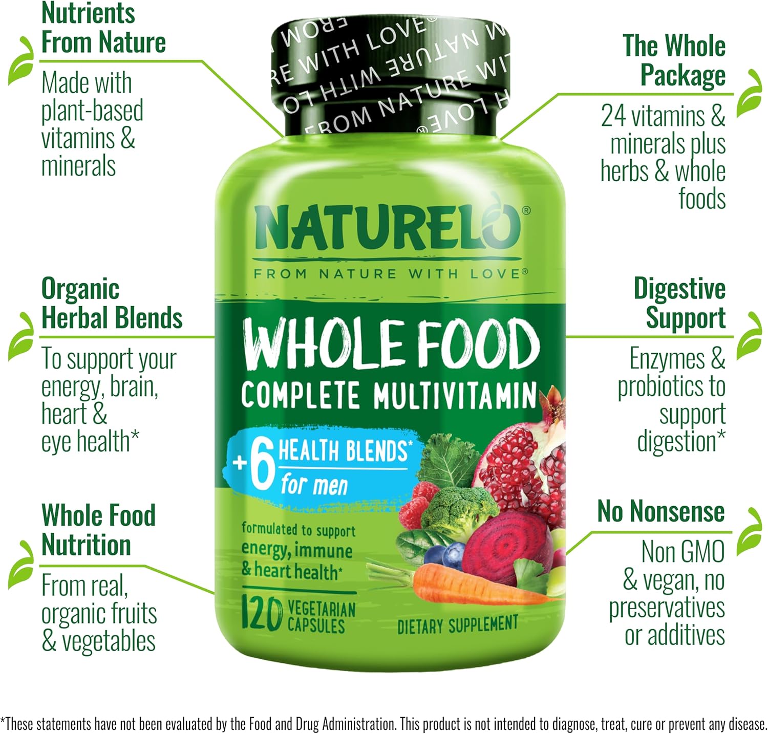 NATURELO Men's Multivitamin | 120 capsules
