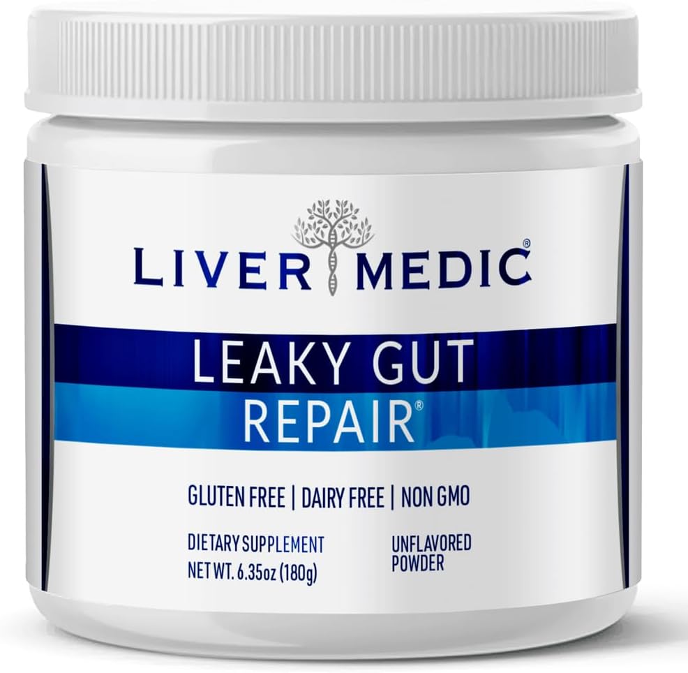 Liver Medic, Leaky Gut Repair Unflavored Powder, 180 gm