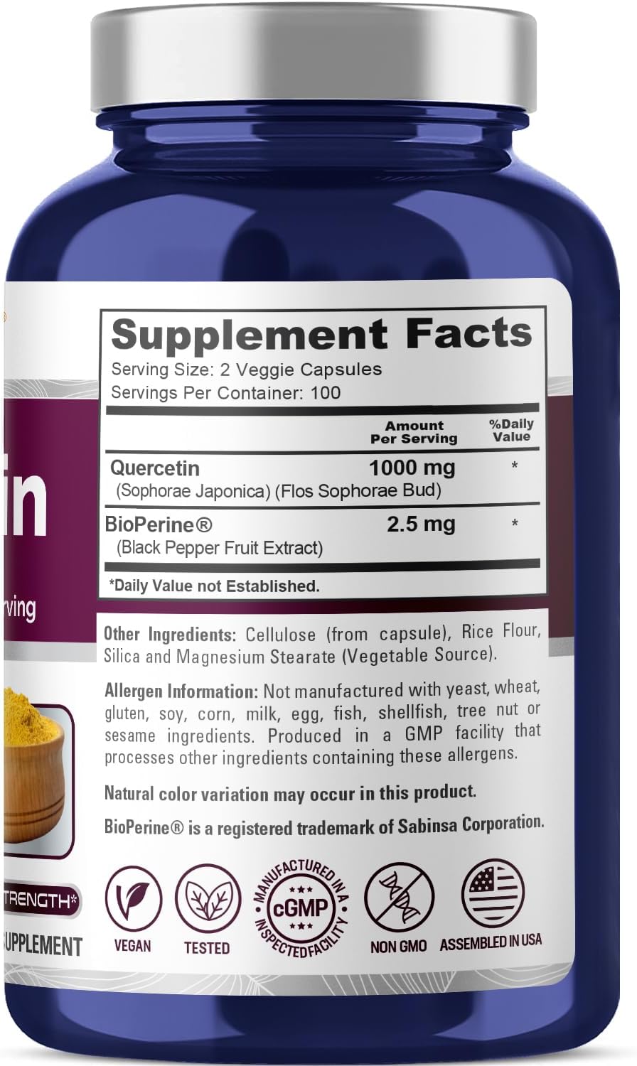 Nusapure Quercetin 1000 mg 200 Capsules - Image 2