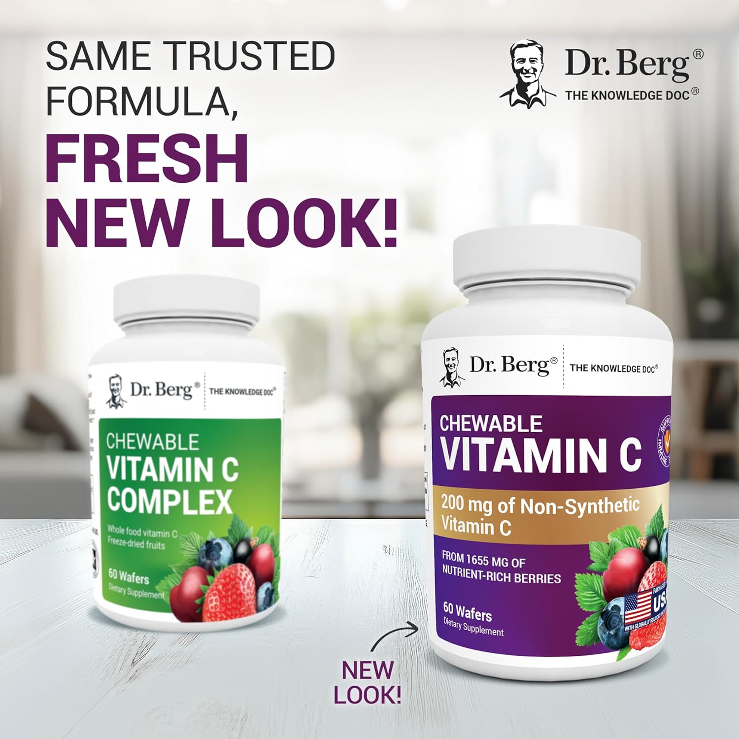 Dr. Berg Chewable Vitamin C Complex | Organic Berry Blend | 60 Wafers - Image 4