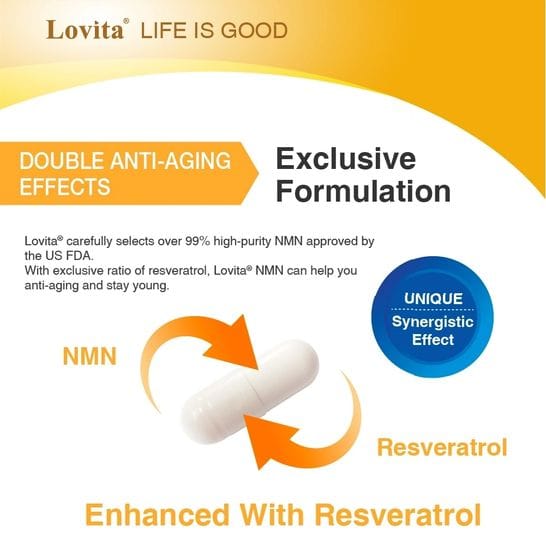 Lovita NMN 18000+ Anti-Aging Supplement with Resveratrol | 60 Capsules - Image 6