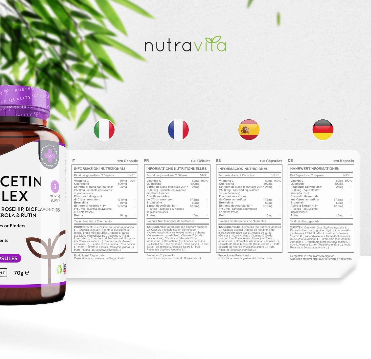 Nutravita, Quercetin Complex, Ingredients