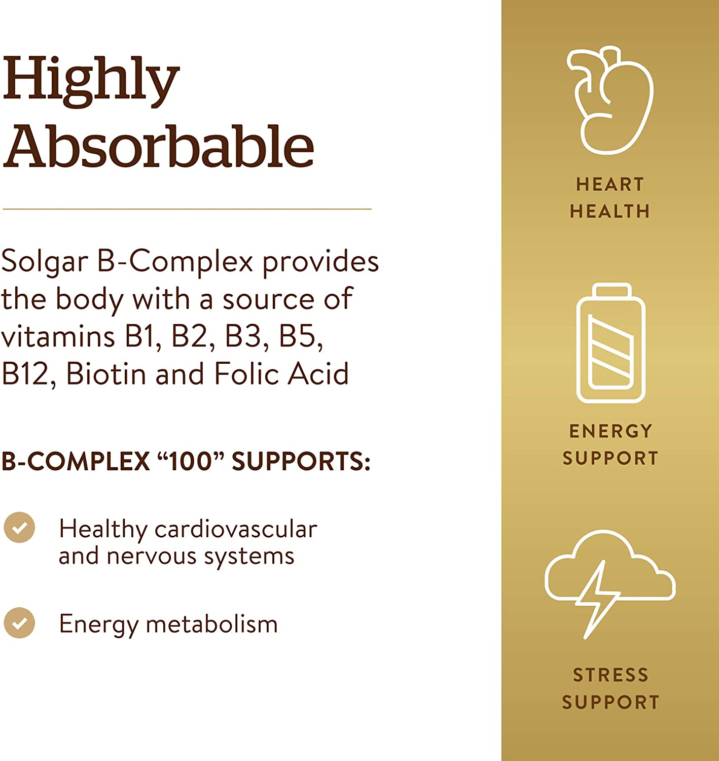 Solgar B-Complex “100” Energy & Nervous System Support, benefits