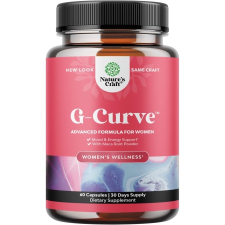 Natures Craft G-Curve Pure & Potent Butt Enhancer + Breast Enhancement Pills With Horny Goat Weed For Libido + Improve Breast Shape and Size as well as Increasing the Size Of Your Buttocks With Big Booty Pills ناتشرز جرافت ،حبوب تكبير الثدى مع عشبة الماعز ،لتكبير طبيعى للثدى والأرداف والمؤخرة، 60 كبسولة
