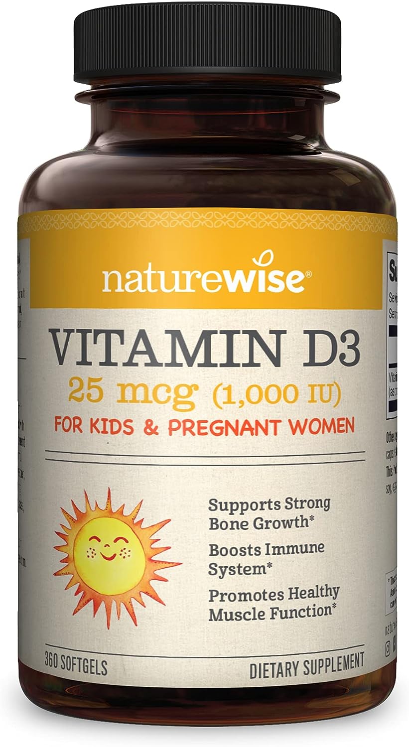 NatureWise Vitamin D3 1,000 IU for Healthy Muscle Function, Bone Health & Immune Support ,360 Count ناتشيروايس ،فيتامين د3، 1000 وحدة دولية مع زيت الزيتون العضوى، يكفى لمدة عام ، لصحة وظائف العضلات ، ولصحة العظام ، ولصحة الجهاز المناعى، 360 حباية