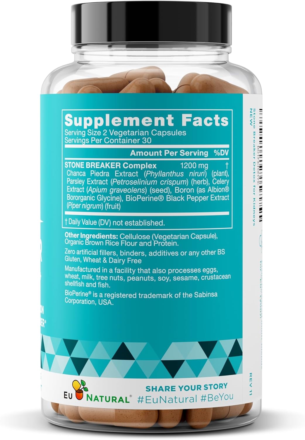 Eu Natural Stone Breaker Chanca Piedra , 60 Capsules
