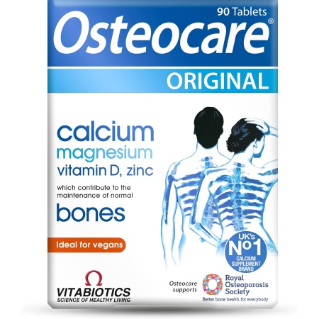 Vitabiotics Osteocare Original Bone Health Formula, 90 Tabletsفيتابيوتكس اوسيتوكير الأصلى، تركيبة غنية بالكالسيوم ، لصحة العظام ، 90 كبسولة