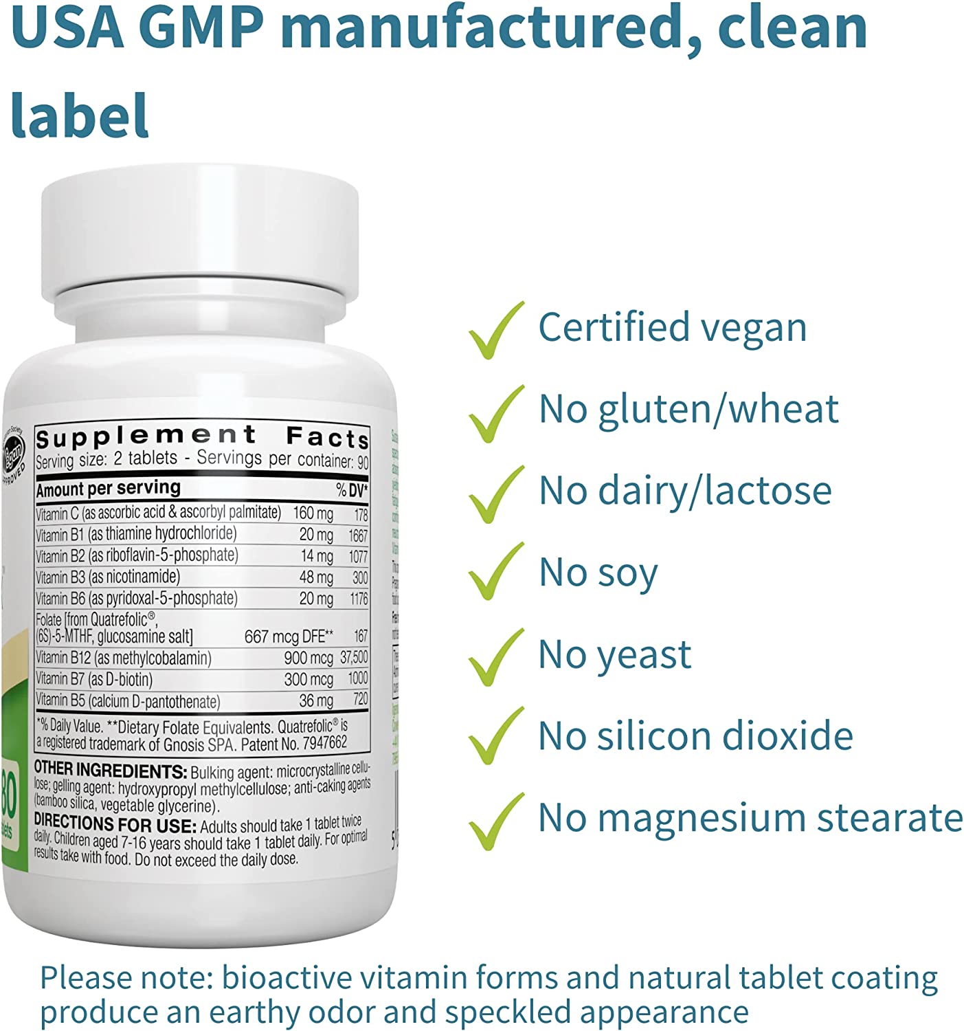 Igennus Super B-Complex – Methylated Sustained Release B Complex & Vitamin C, Folate & Methylcobalamin, Vegan, 180 Small Tablets