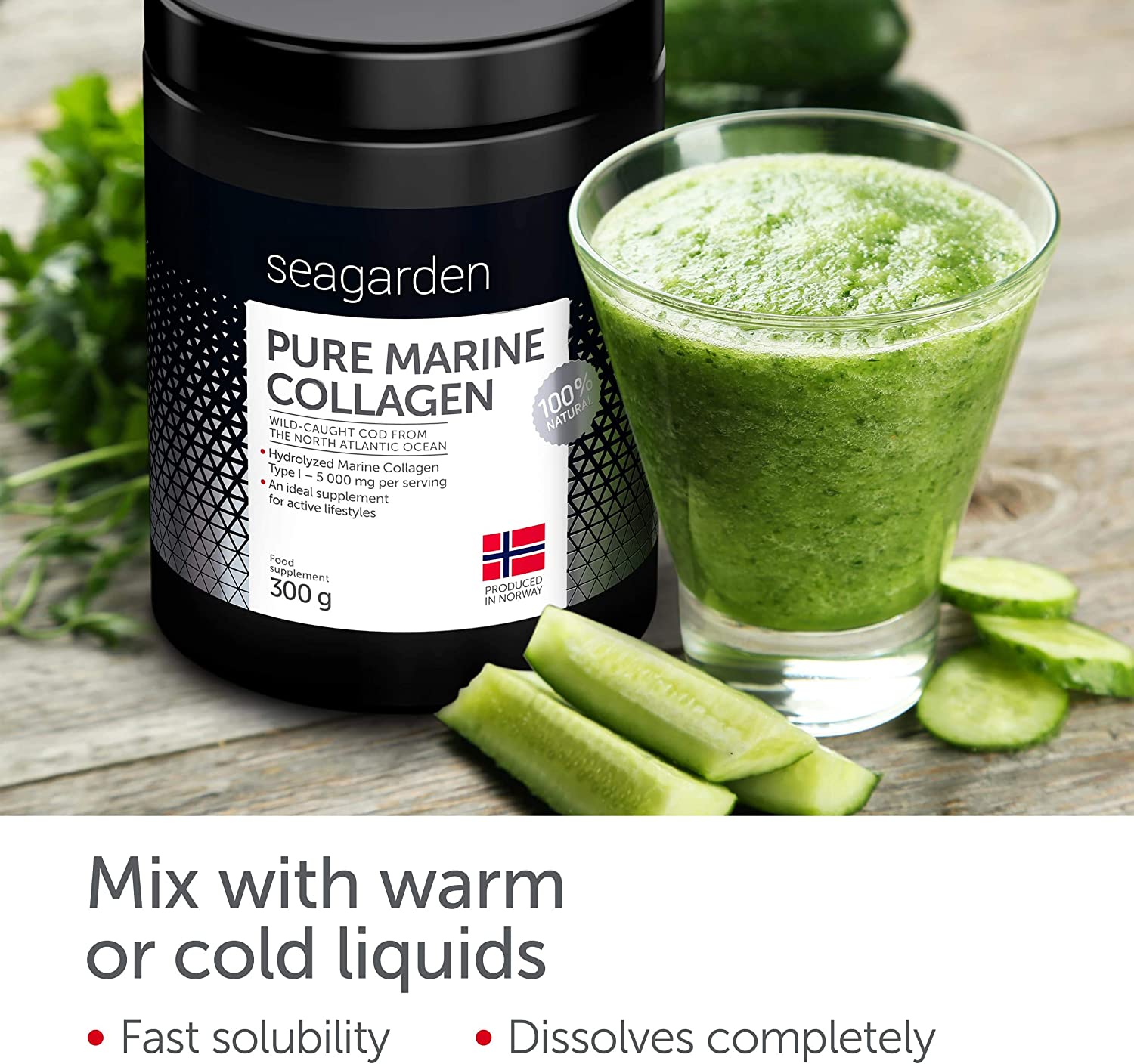 Seagarden, Norwegian Marine Collagen Powder, 300 gm