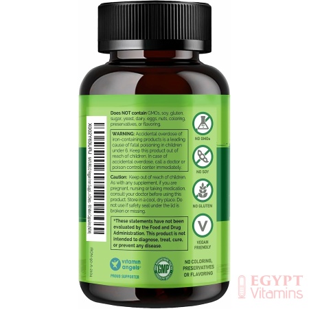 NATURELO Vegan Iron Supplement with Whole Food Vitamin C - Best Natural Iron Pills for Women & Men w/ Iron Deficiency Including Pregnancy, Anemia and Vegan Diets - 90 Mini Capsules ناتشريلو حديد نباتى مع فيتامين ج ، أفضل حبوب حديد طبيعى للرجال والنساء ، لعلاج فقر الدم و للأمهات الحوامل ، 90 كبسولة صغيرة