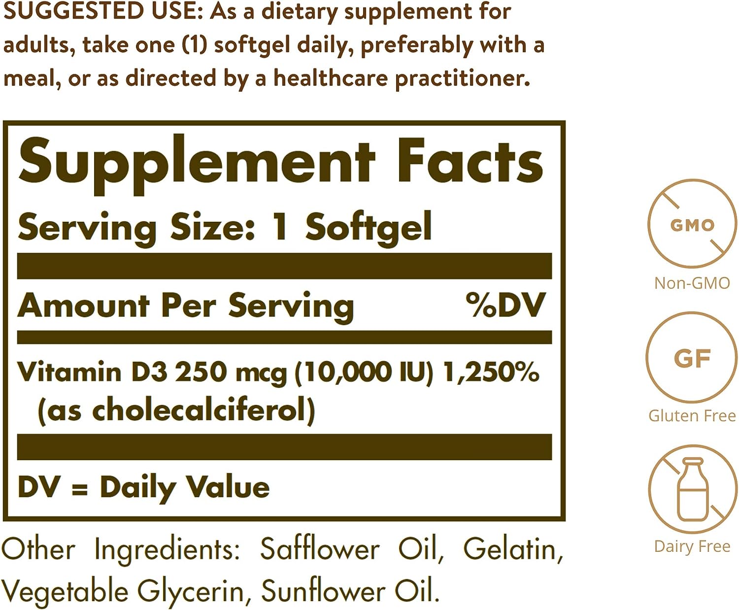 Solgar Vitamin D3 250 MCG (10,000 IU), Helps Maintain Healthy Bones & Teeth - Immune System Support ,120 Softgels فيتامين د3 ، 10000 وحدة دولية ، لتحسين صحة الجهاز المناعى ، ولصحة العظام والأسنان ، 120 جرعة
