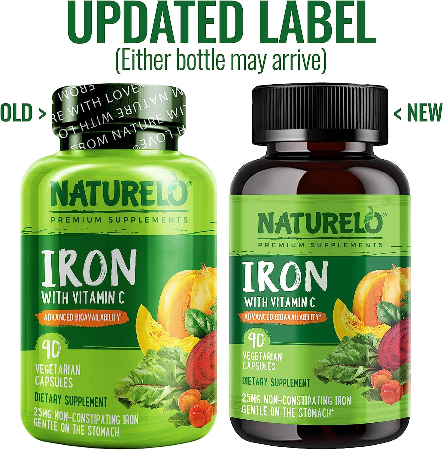 NATURELO Vegan Iron Supplement with Whole Food Vitamin C - Best Natural Iron Pills for Women & Men with Iron Deficiency, Anemia and Vegan Diets - 90 Mini Capsules <BR/> ناتشريلو حديد نباتى مع فيتامين ج ، أفضل حبوب حديد طبيعى للرجال والنساء ، لعلاج فقر الدم ، 90 كبسولة - Image 5