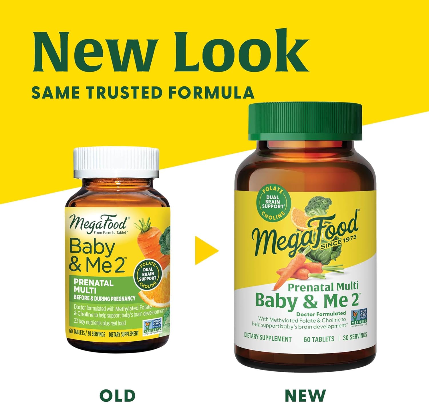 MegaFood, Baby & Me 2 Prenatal Multi, Prenatal and Postnatal Vitamin with Active Form of Folic Acid, Iron, Choline, Non-GMO, 120 Tablets ميجا فود ، بيبى وأنا2 _ فيتامينات متعددة للأمهات الحوامل و لنمو الجنين مع شكل نشط من حمض الفوليك والحديد والكولين ، 120 حباية - Image 4