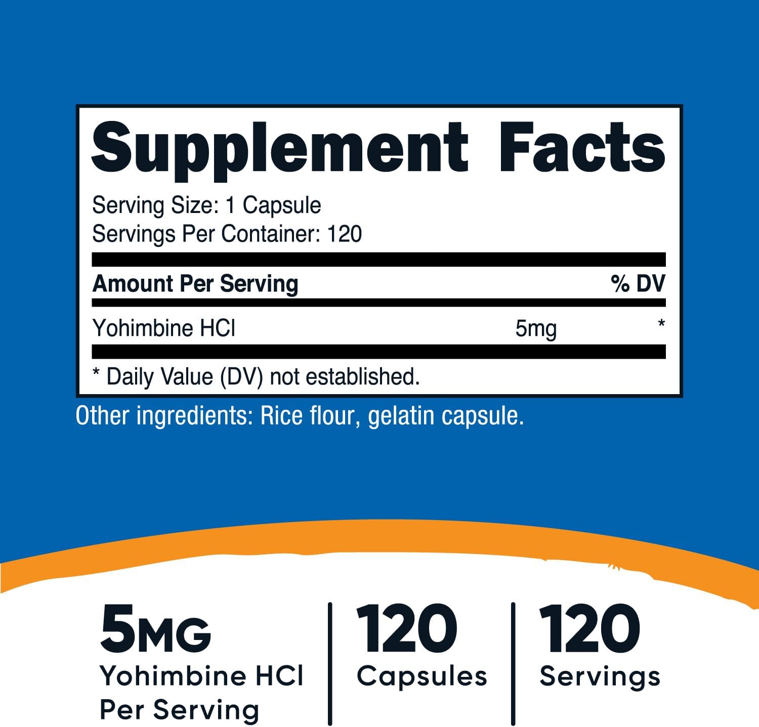 Nutricost, Yohimbine 5mg, Ingredients