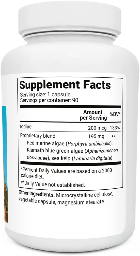 Dr Berg Sea Kelp Enhanced Iodine, 90 Capsules - Image 2