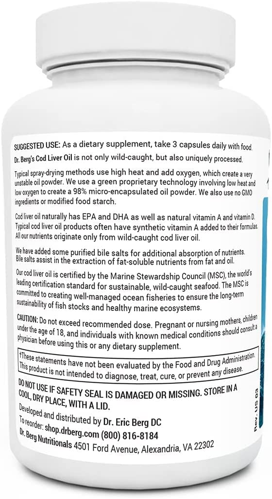 Dr Berg's Cod Liver Oil 90 Capsules