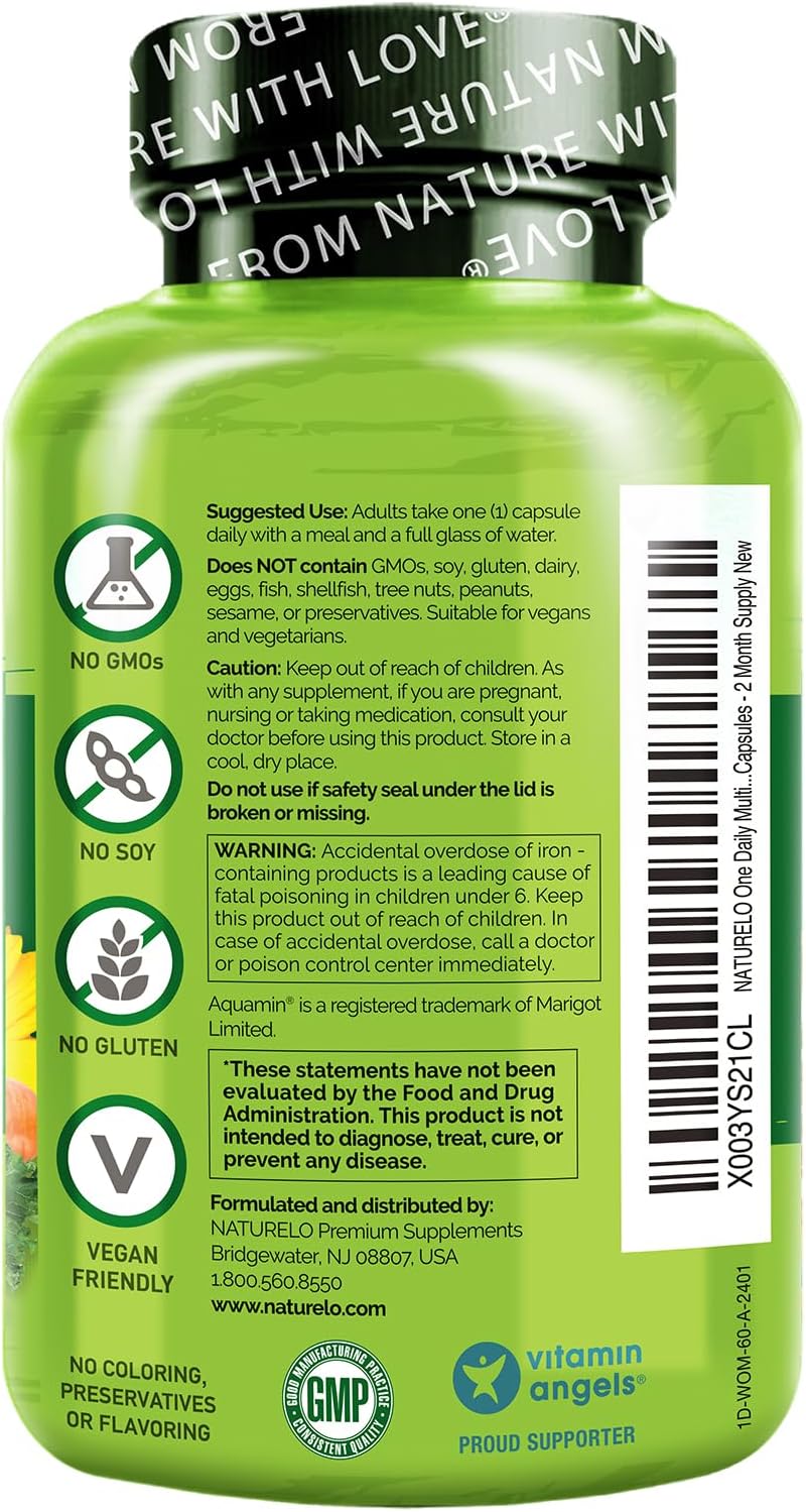NATURELO One Daily Multivitamin for Women - Energy Support 60 Capsules - Image 3