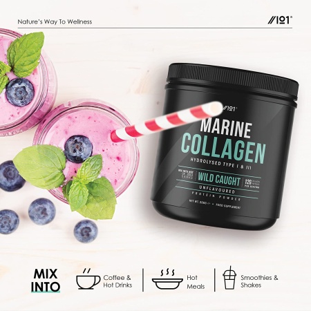 Alpha01 Wild-Caught Marine Collagen Powder - Types I & III Collagen Peptides - Hydrolysed Deep Ocean Canadian Collagen- 200g