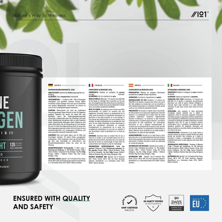 Alpha01 Wild-Caught Marine Collagen Powder - Types I & III Collagen Peptides - Hydrolysed Deep Ocean Canadian Collagen- 200g