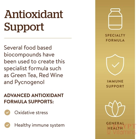 Solgar Advanced Antioxidant Formula, Contains Zinc, Vitamin C, E & A -120 Capsules سولجار تركيبة متطورة غنية بمضادات الأكسدة تحتوى على الزنك وفيتامين ج وفيتامين أ و ه لتحسين صحة الجهاز المناعى ، 120 كبسولة نباتية