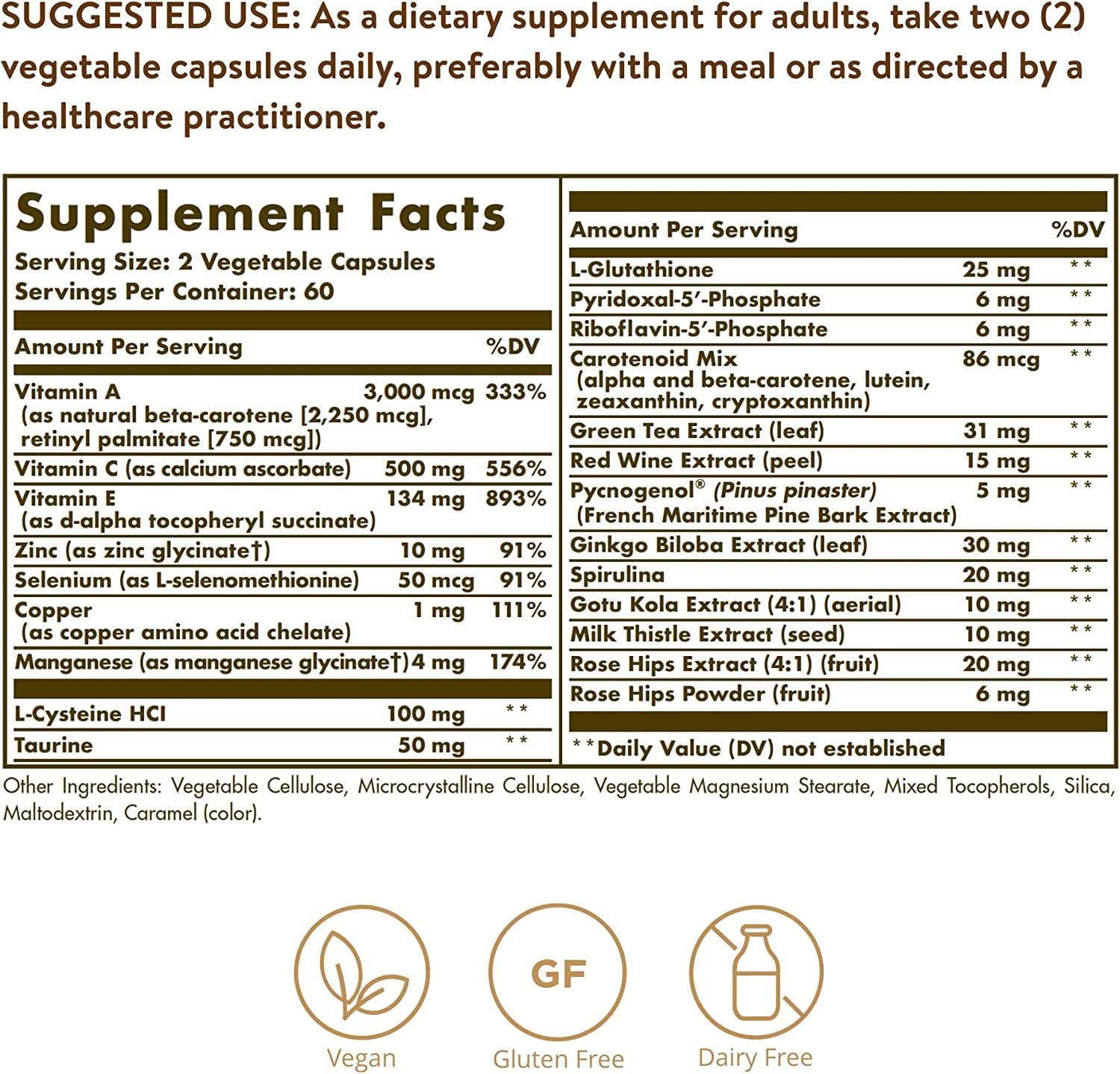 Solgar Advanced Antioxidant Formula, Contains Zinc, Vitamin C, E & A -120 Capsules سولجار تركيبة متطورة غنية بمضادات الأكسدة تحتوى على الزنك وفيتامين ج وفيتامين أ و ه لتحسين صحة الجهاز المناعى ، 120 كبسولة نباتية