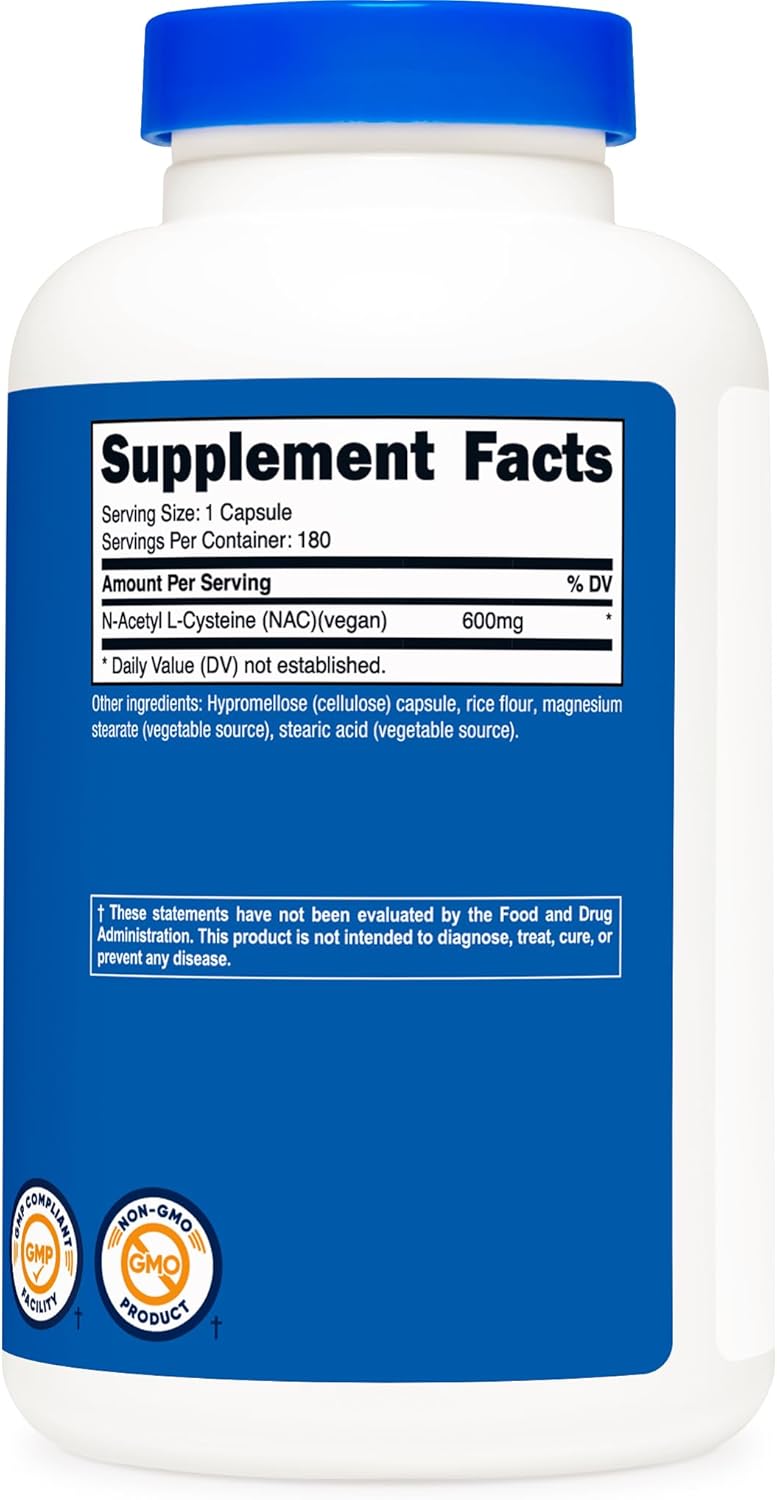 Nutricost, N-Acetyl Cysteine (NAC) 600mg, Ingredients