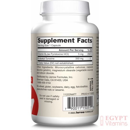 ingredients of Jarrow Formulas N-Acetyl Tyrosine 350 mg 120 Capsules