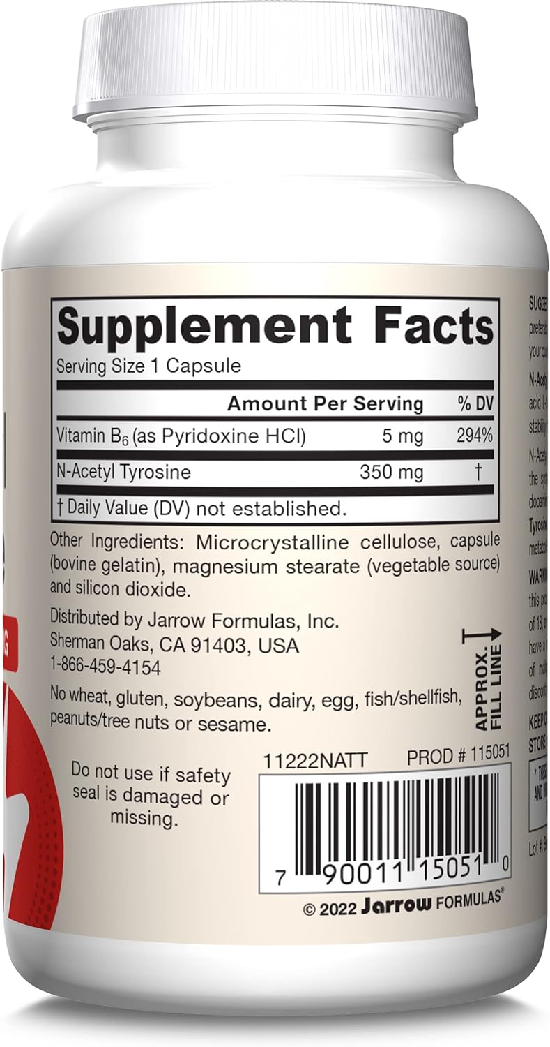 ingredients of Jarrow Formulas N-Acetyl Tyrosine 350 mg 120 Capsules