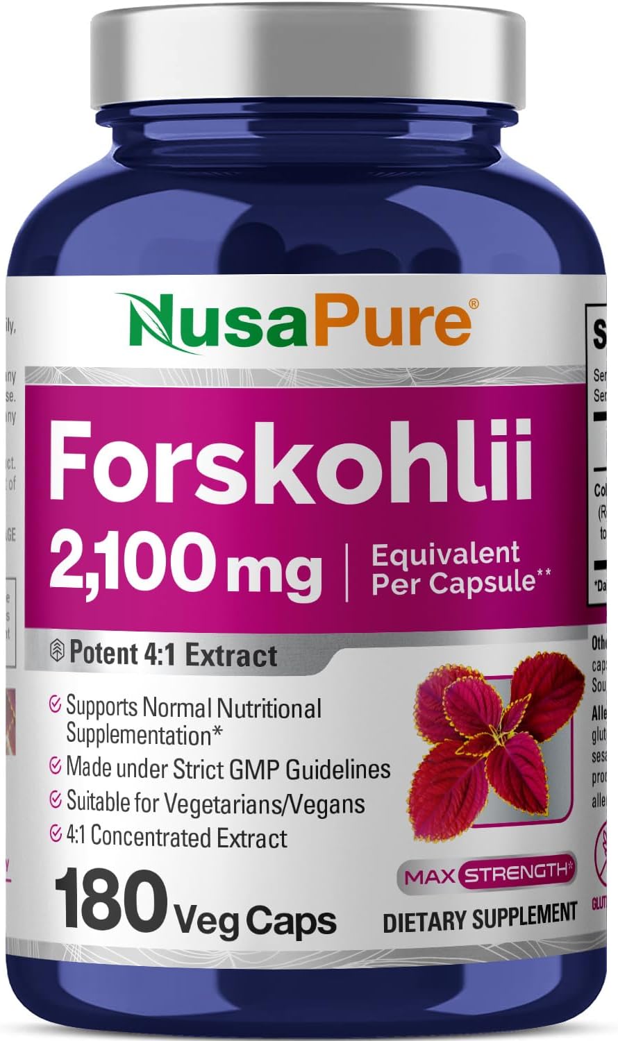 NusaPure Forskolin 2100mg,180 Capsules
