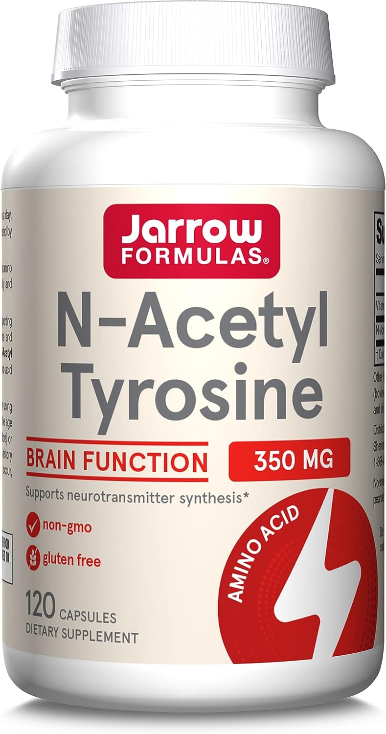 Jarrow Formulas N-Acetyl Tyrosine 350 mg - Supports Brain Function ,120 Capsulesجارو فورميولاز اسيتيل تيروسين 350 مجم لدعم وظائف المخ ، 120 كبسولة