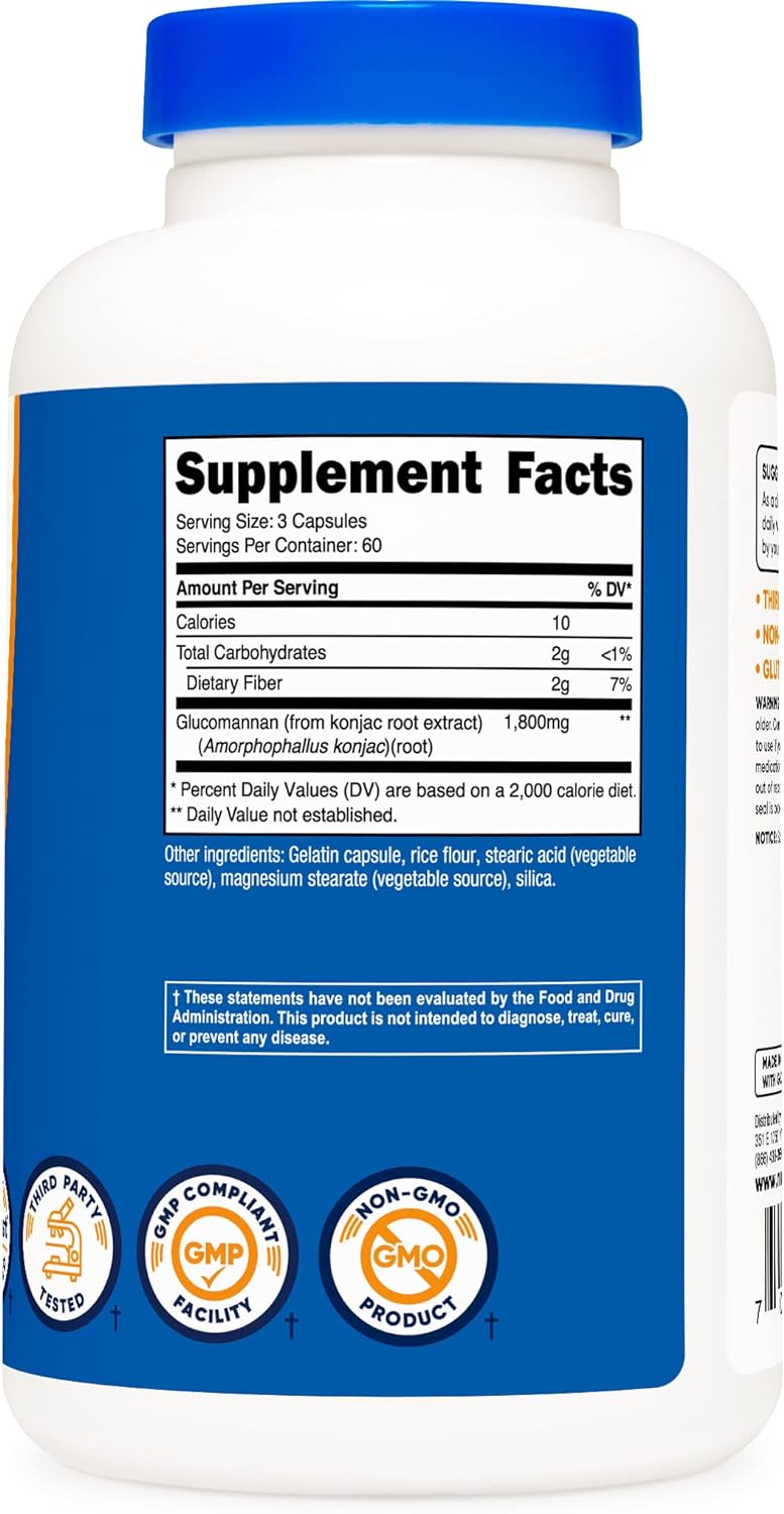 Nutricost, Glucomannan 1800mg,Ingredients