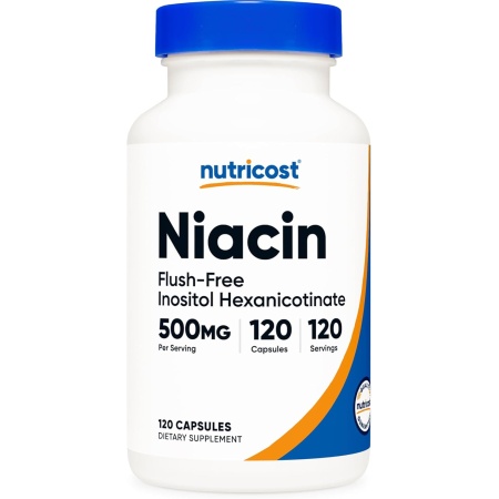 Nutricost, Flush-Free Niacin 500mg, 120 Capsules