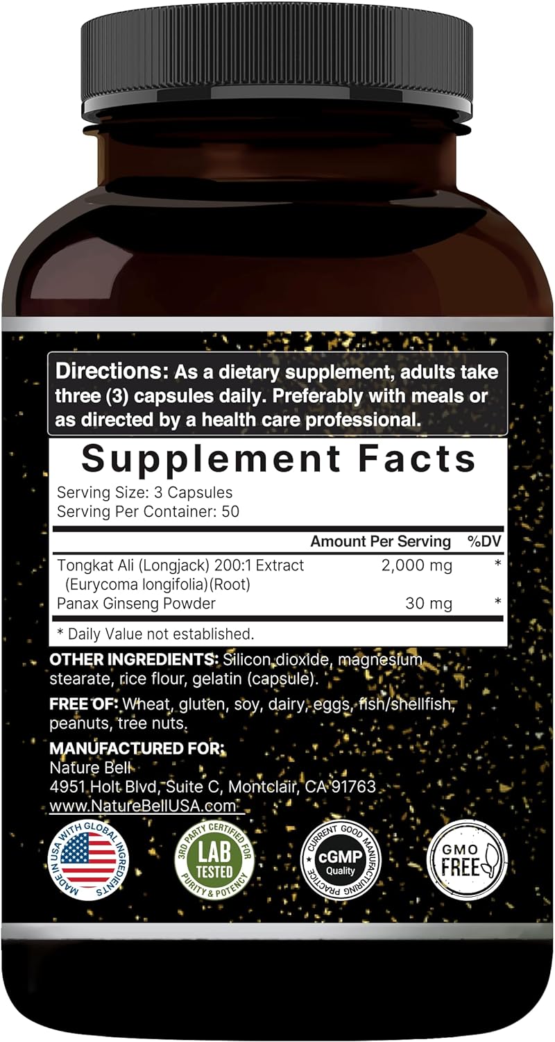 Naturebell, Tongkat Ali 2000mg Per Serving, Ingredients