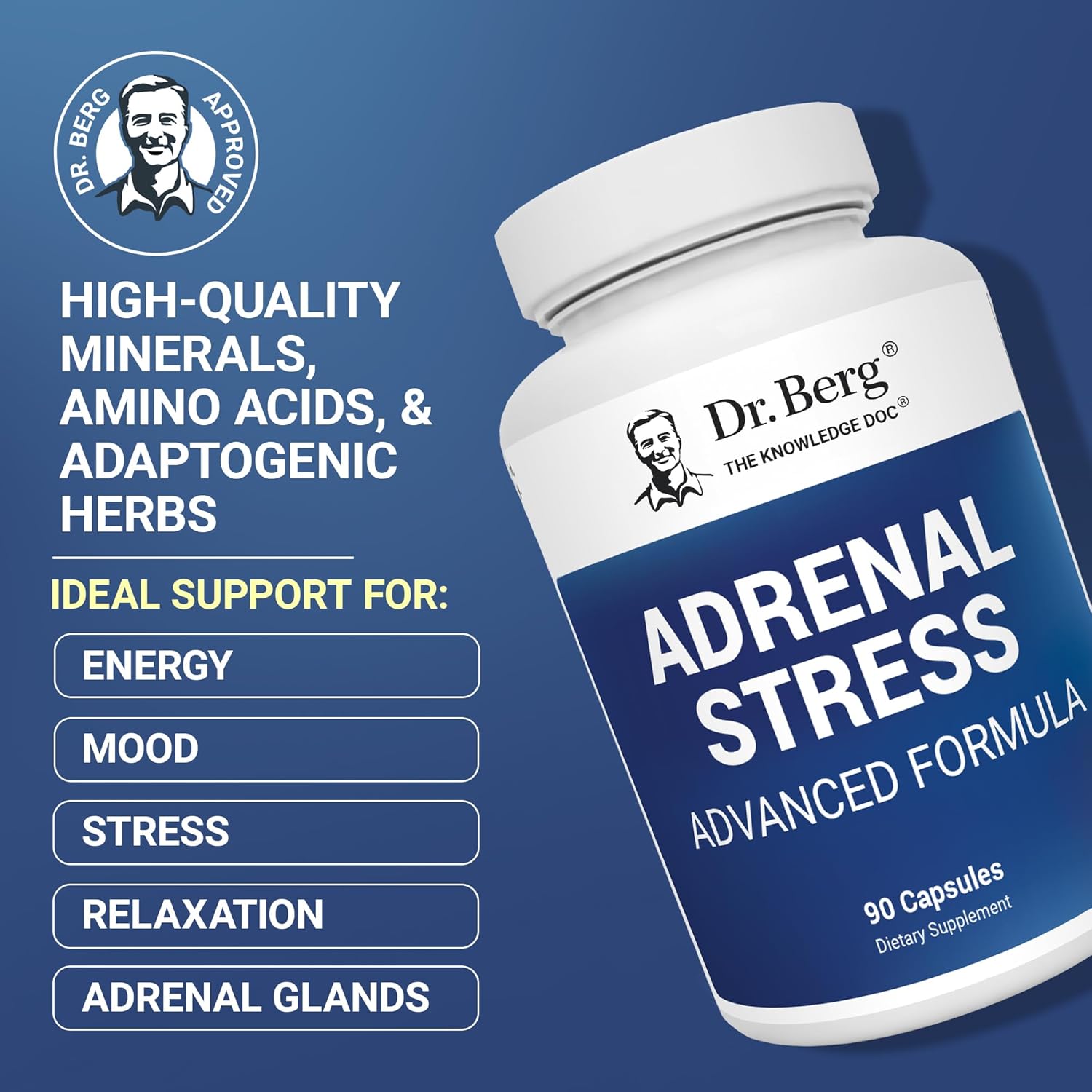 Dr. Berg’s Adrenal Stress Advanced Formula , Adrenal Supplements | 90 Capsules - Image 4