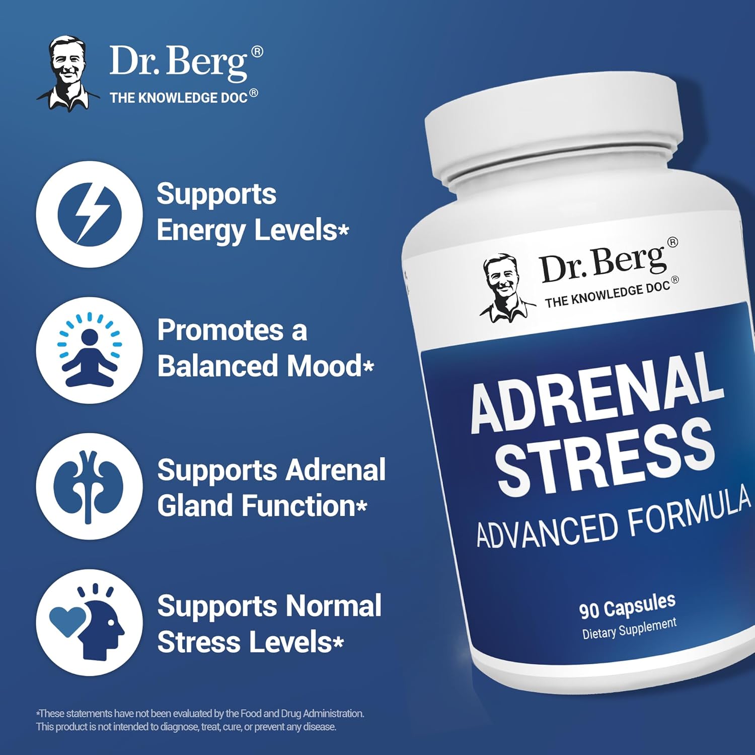Dr. Berg’s Adrenal Stress Advanced Formula , Adrenal Supplements | 90 Capsules - Image 6