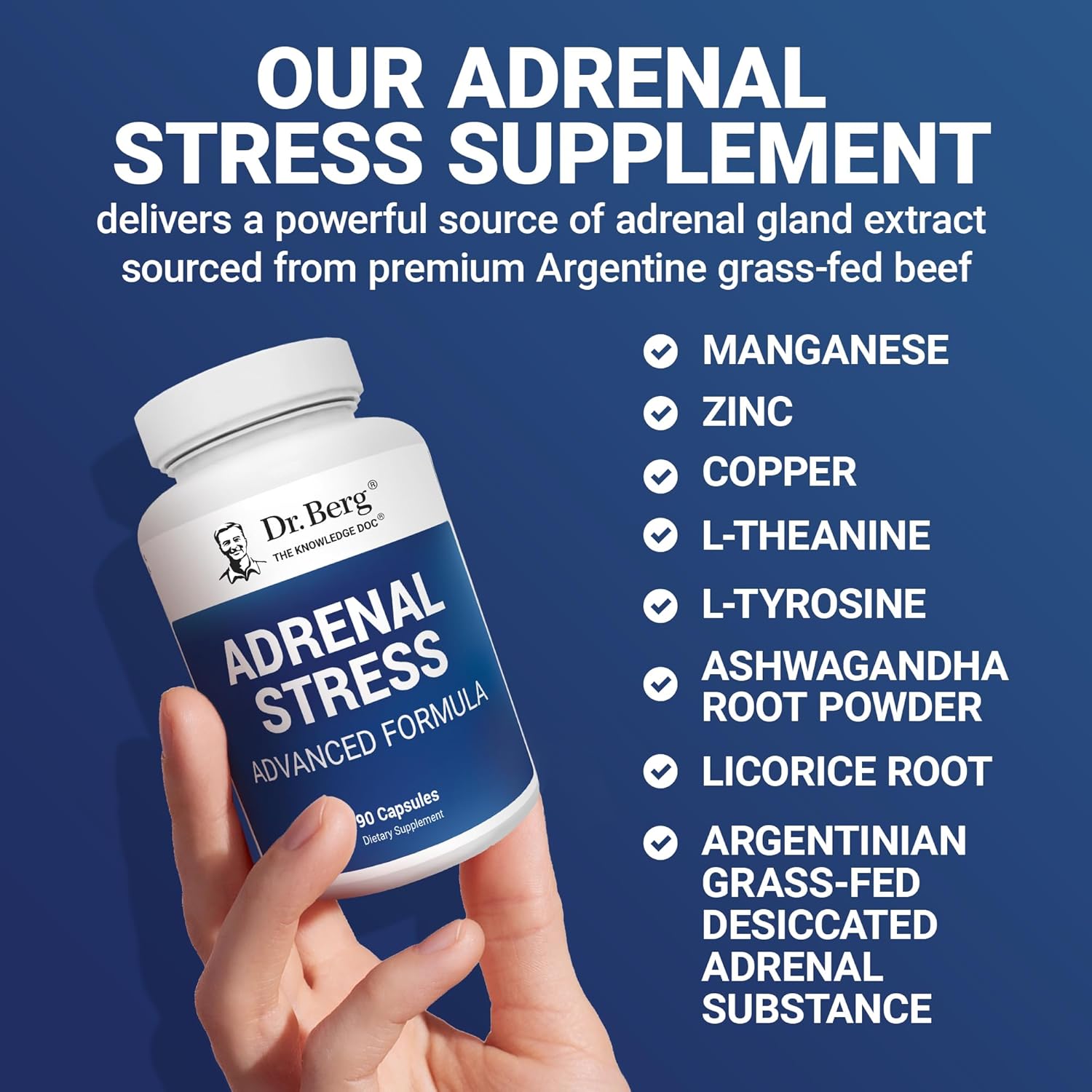 Dr. Berg’s Adrenal Stress Advanced Formula , Adrenal Supplements | 90 Capsules - Image 7
