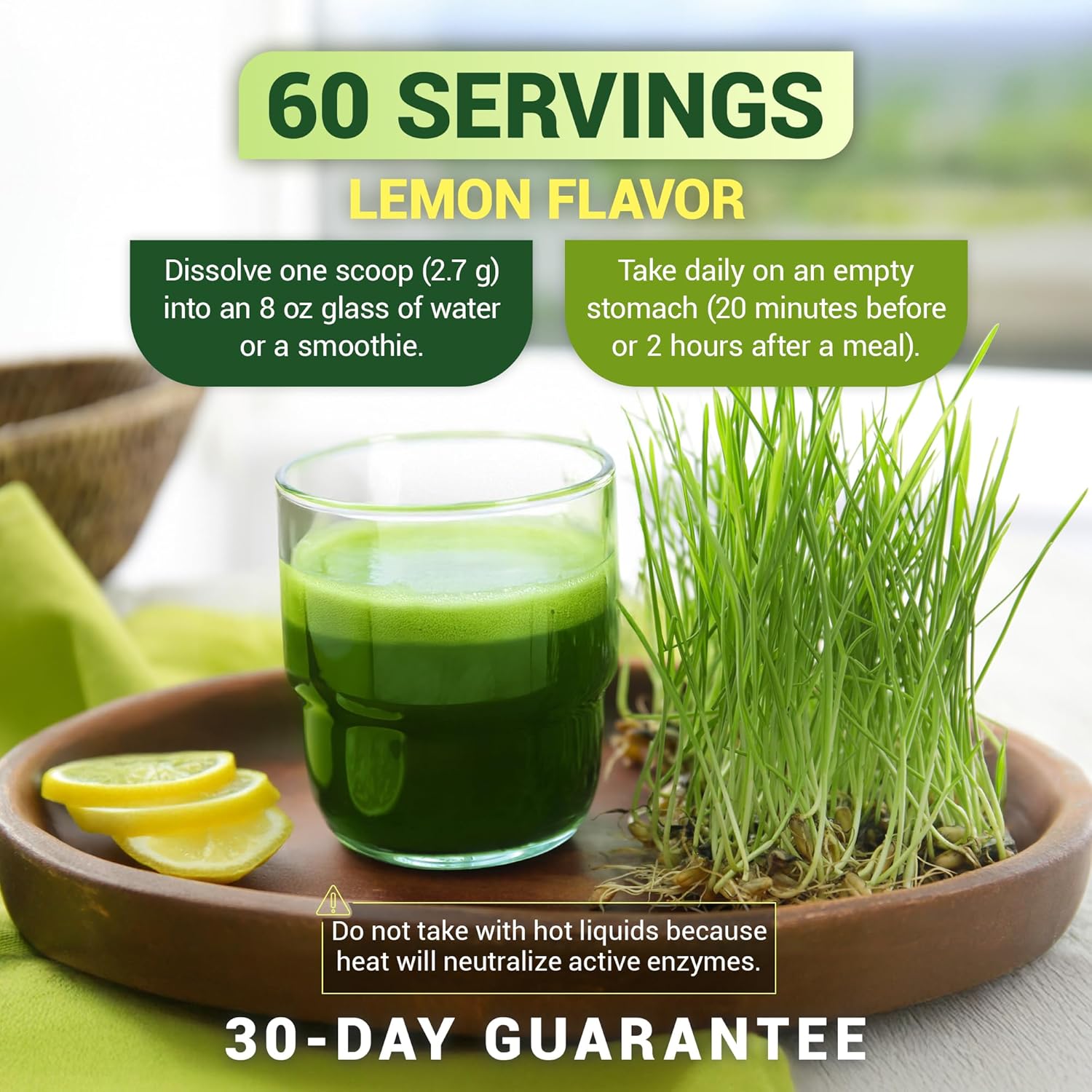 Dr. Berg's Raw Wheatgrass Juice Powder (Lemon Flavor) – 164 Grams - Image 8